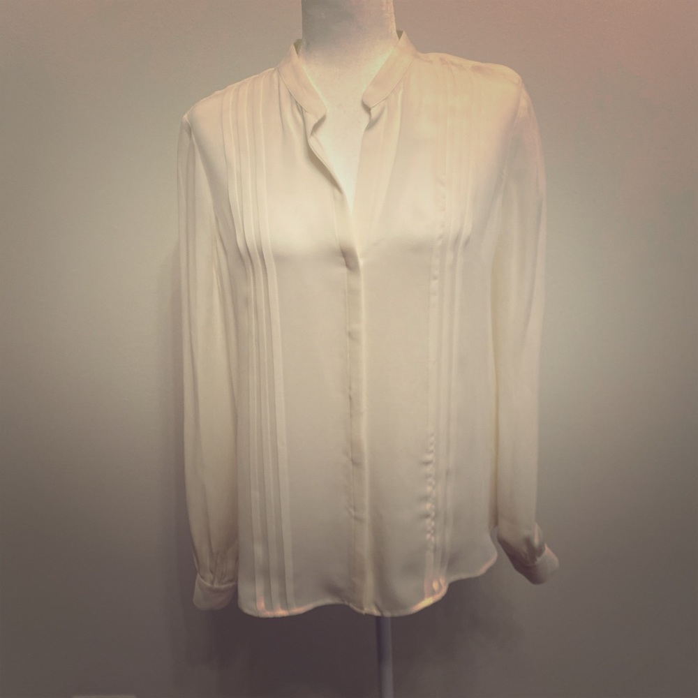 L’Agence silk cream blouse